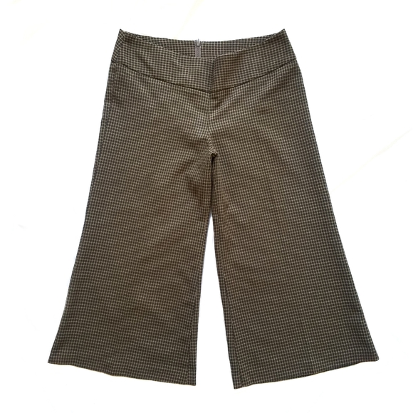 Star City | Pants & Jumpsuits | Brown Tiny Plaid Gauchos | Poshmark